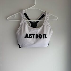 Nike Women's White and Black Sports Bra